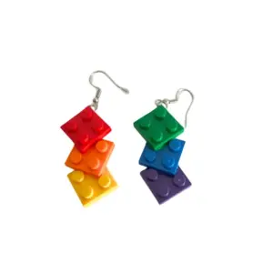 2x Ohrringe mit Muster aus Lego